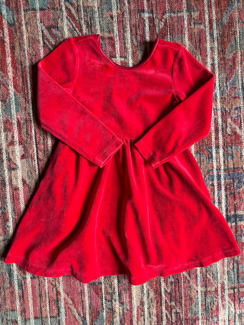 Hanna Andersson 3T Red Velvet Long Sleeve Dress